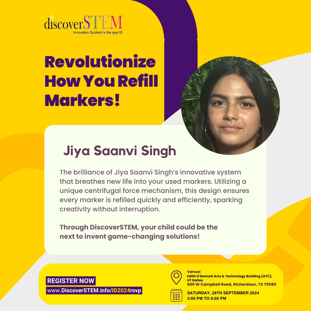 ♻🎨 Never let creativity run dry! 

This innovative marker refill system uses centrifugal force to revitalize your used markers quickly and efficiently.

DiscoverSTEM.info/ID2024rsvp

#DiscoverSTEM #ID2024 #EnvironmentalScience #OilSpillCleanup #Sustainability #creativeminds