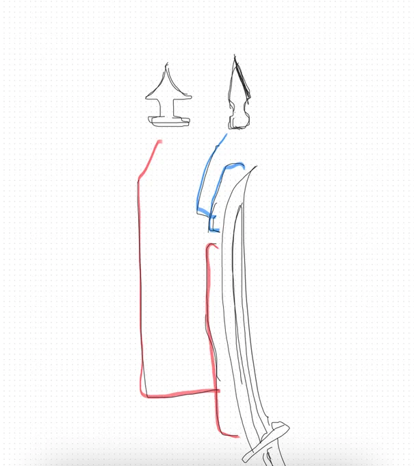 ちょっと修正。こんな感じか。縦の厚みを少なくして、横幅を広くしてる感じ。 