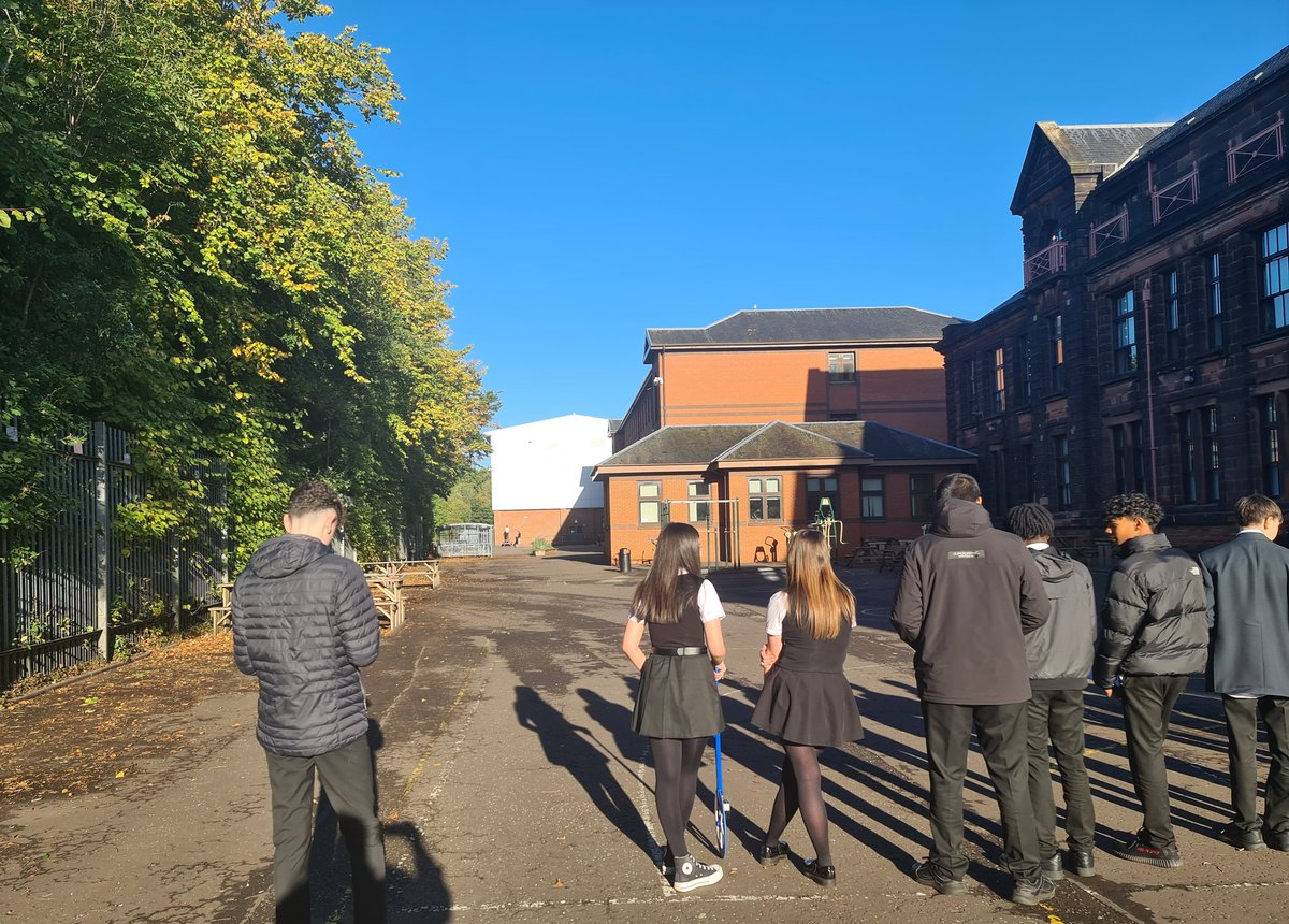 ScienceHGS's tweet image. 3D physics were enjoying the morning sunshine today while determining the speed of sound in air. If you look closely, you can see our noise-makers at the other end of the playground 👀 #teamhgs