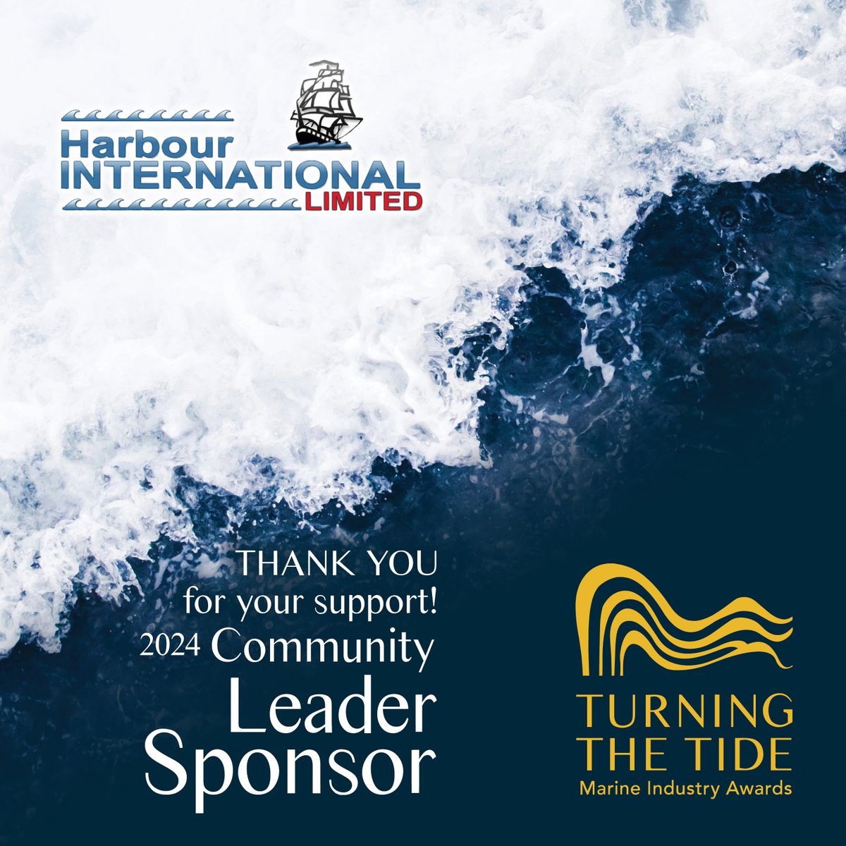 Thank you, Harbour International Ltd., for supporting the 7th annual Turning the Tide Marine Industry Awards!  Mark your calendars for September 28th to honour outstanding achievements and contributions. 🗓️ 😌

turningthetideawards.ca/event 

#TurningTheTide #ThankYou