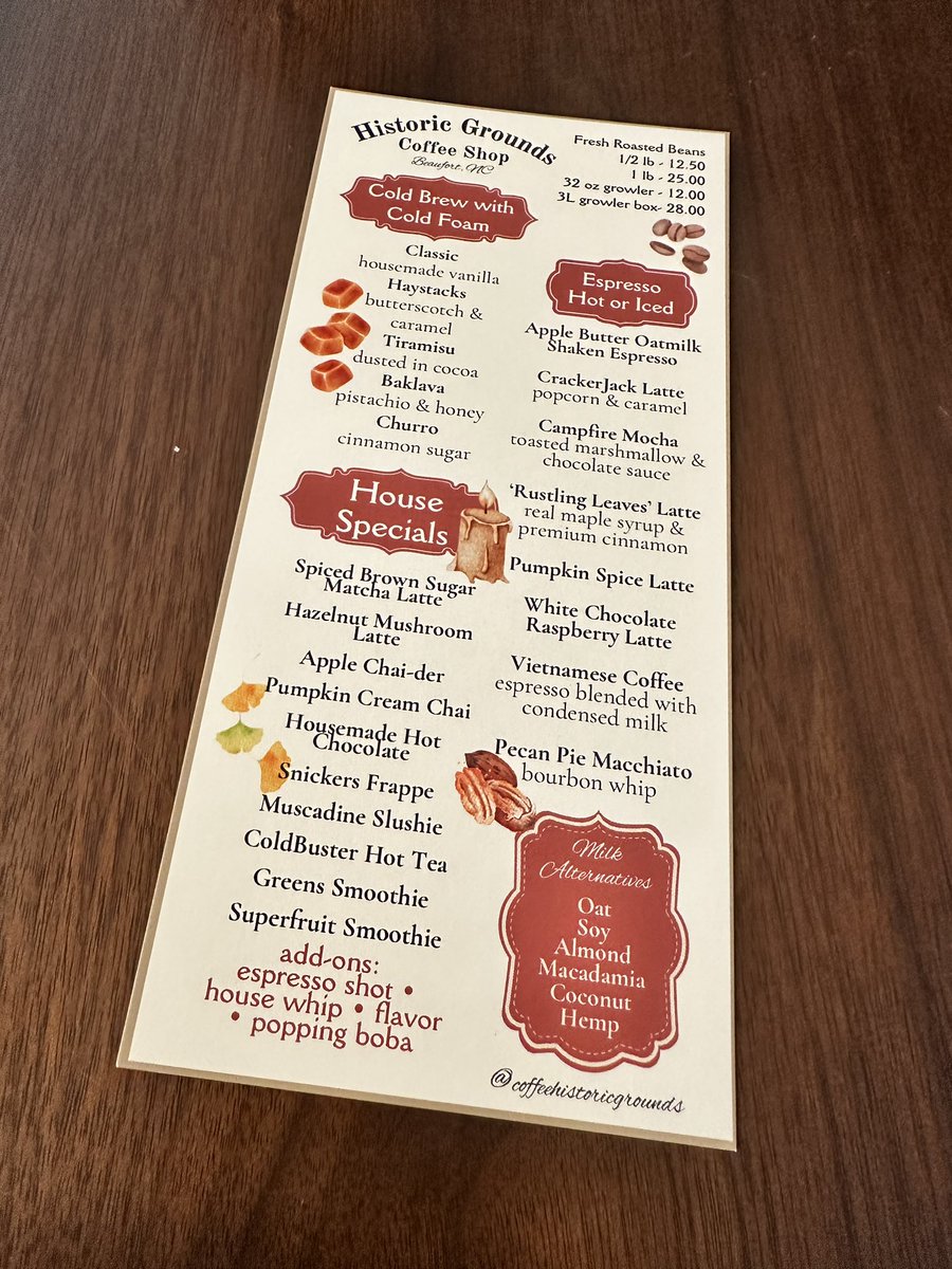 Dayngr's tweet image. Took a little trip to Beaufort on Friday to check out Historic Grounds coffee shop. I like to mix things up and work outside my office at least once a week. 

They had lots of options for coffee and treats and plenty of unique items, too. 

#coffeeshops #beaufortnc #enc