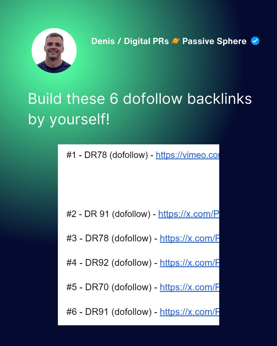 Denis / Backlinks - Digital PRs 🪐 Passive Sphere tweet media