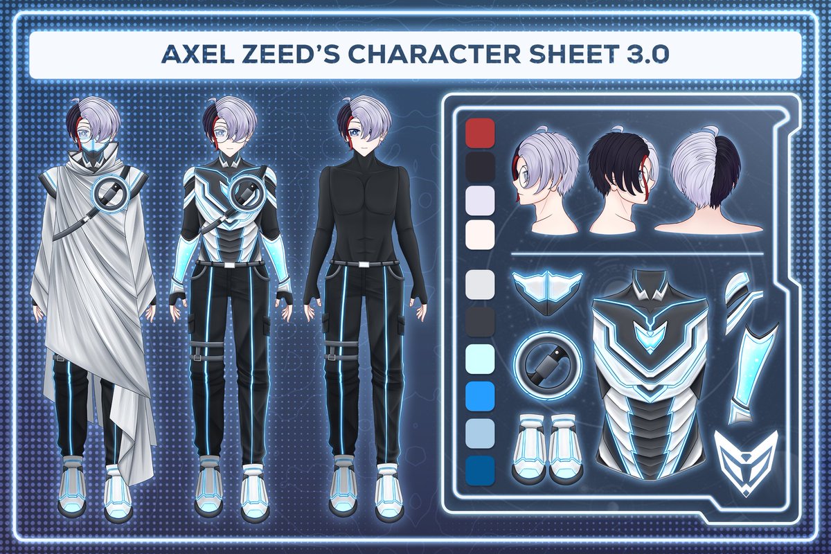 axel_zeed's tweet photo. [ Prototype_018 Character Sheet ]

- Subject : Axel Zeed
- Code : 018
- Model Version : 0.3.0
- ZenAI Model : 0.1.12

💻 Art, Rig, Assets : @axel_zeed

#AxelZeed #VtuberUprsing #Vtuber https://t.co/5sNUWBWgXD