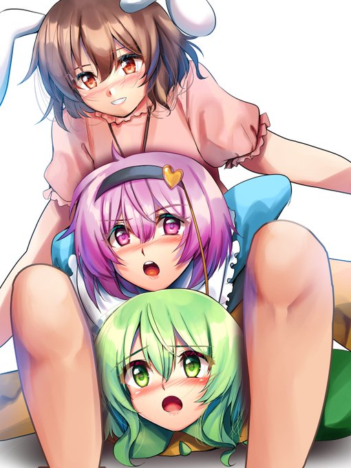 リクエストいただきました『東方』より因幡てゐ&古明地姉妹です
 https://t.co/xWsG3RDlJL #Skeb 