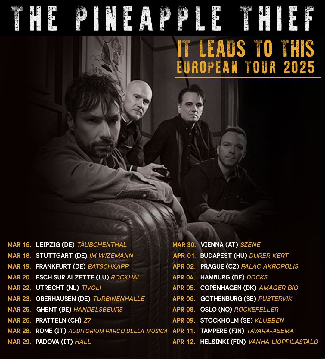 We’re excited to announce the 2nd leg of our ‘It Leads to This’ tour across Europe!  Tickets on sale on Friday 27th September at 10.00am (CET) pineapplethief.com/tour/