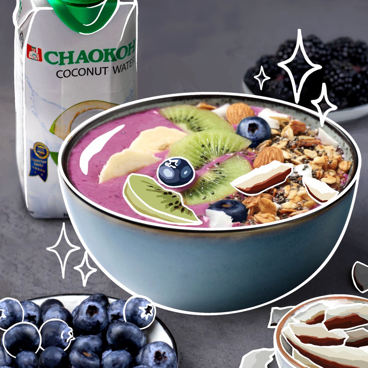 Chaokoh_UK's tweet image. Healthy doesn’t mean boring. Start your day with a smoothie bowl made with a blend of your favourite fruits and wash it down with naturally refreshing coconut water 🥥

#chaokoh #coconutmilk #coconutwater