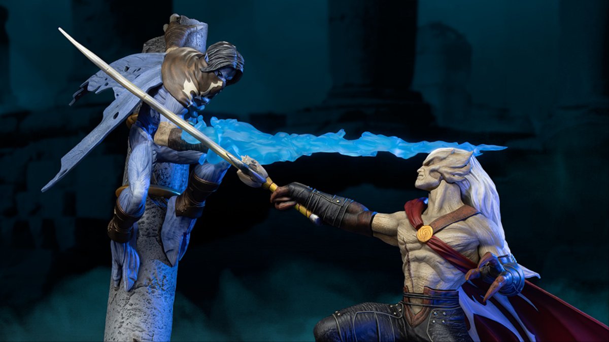 IGN's tweet photo. Fresh off the reveal of Legacy of Kain Soul Reaver 1-2 Remastered, Dark Horse has revealed two stylish new statues featuring series icons Kain and Raziel. https://t.co/uIt9pzqAMi https://t.co/YcETXmFEZ5