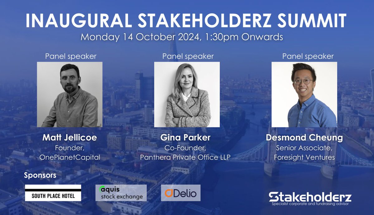 We’re thrilled to introduce the newest speakers for our first panel, Investor Perspectives: Risk, Reward &amp; Innovation in Sustainability &amp; Impact - Matt Jellicoe, Gina Parker and Desmond Cheung

lnkd.in/gRB65gAx

#summit #panel #speaker #Sustainability
