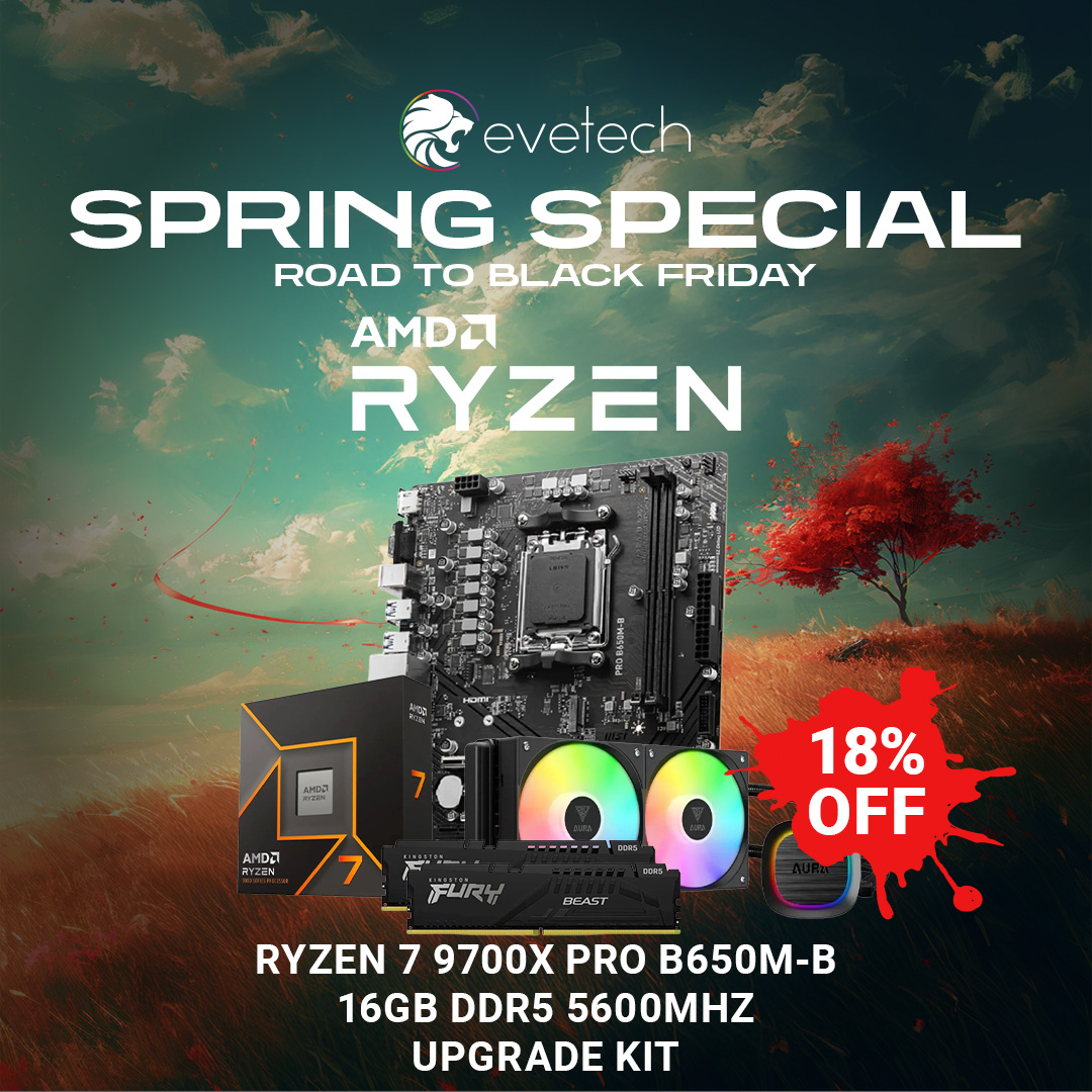 Evetech's tweet photo. Snag amazing deals at Evetech's Spring Sale! ⏰ Hurry, before your favorite items are gone. 🌸Shop now and enjoy massive discounts on gaming gear.🌸
💳https://t.co/jEEfcb4ayY
#Evetech #springspecial #roadtoblackfriday #gamers #gamingsetup https://t.co/F2bVwjK2tG