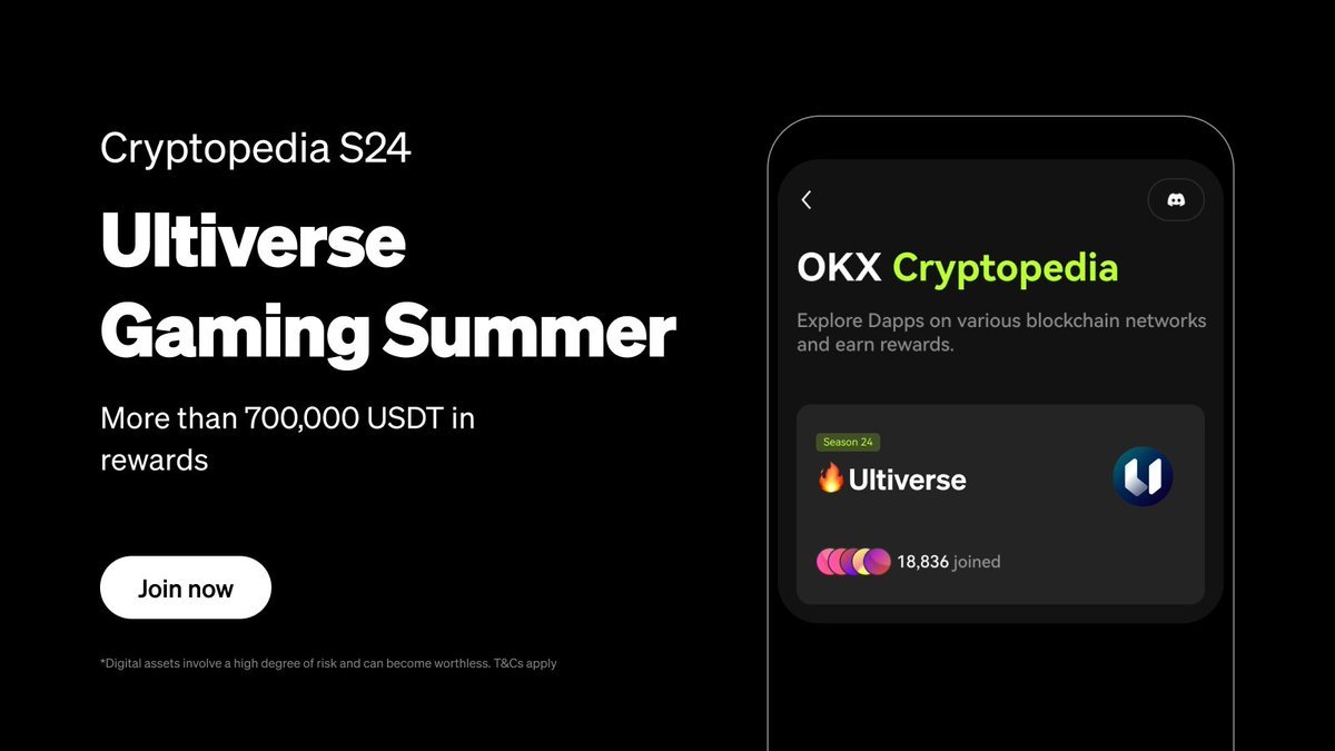 zhuanfgghjnb's tweet photo. #OKX钱包 第24期 #cryptopedia 的电羊 #Ultiverse 活动截至到10月21日结束，本次活动瓜分 Ultiverse 及其生态超 700,000 USDT 的奖励，目前参与人数还不是很多，值得去重点参与。

项目介绍：Ultiverse 是社交游戏元宇宙，它将 Web3 与具有 AAA 质量的沉浸式完全 VR 兼容虚拟世界连接起来。通过授权具有不同经济能力的玩家建立互利关系，Ultiverse 旨在创建首创的 MetaFi，代币已经上线，目前FDV为1.91亿美金

活动内容：完成社媒以及参与Ultiverse生态项目包括：0xAstra、KartParty、Lucky Miuuu、PartyIcons、FungIPle 和 CaTon等9个小任务

参与流程：

网页端传送门：https://t.co/77v5KRhPdg 使用okx钱包插件登录。

1、Ultiverse 社媒任务：链接推特，转推 Ultiverse Gaming Summer 的活动帖子。

2、持有 ULTI：在 BNB 链上至少持有 100 个 ULTI 的用户可获得 10,000 USDT 的 ULTI 代币。

3、Gaming Summer 任务：完成至少一个任务以获取 Credit，分享 190,000 USDT 的 ULTI 奖励。

4、0xAstra：参与每日资源领取及完成一次跨链交易，奖励 100,000 USDT 的 STAR 代币。

5、KartParty：关注 KartParty 官方账号并完成签到任务，奖励 200,000 USDT 的 KART 代币。

6、Lucky Miuuu：完成 OKX RAVE 板块的任务，奖励 30M 个 Miuuu。

7、PartyIcons：关注 Party Icons 官方账号并完成官网的专属任务，奖励 100,000 USDT 的 PARTY 代币。

8、FungIPle：关注 FungIPle 官方账号，完成 SOG 官网互动并获得 200PTS，奖励 120,000 USDT 的 FIP 和 SOG 代币。

9、CaTon：加入 CaTon 官方 Telegram 频道并连接钱包领取 CaTon PTS，奖励 300,000 个 CTON 代币。

本次活动的9个任务与之前cryptopedia活动是一样的，根据任务要求去相应的网站完成任务即可，全部完成后记得验证。Ultiverse最后一轮融资估值为1.5亿美金，目前总市值为1.97亿美金，通过本次活动积累Ultiverse生态代币，获得低价格筹码也是非常不错的