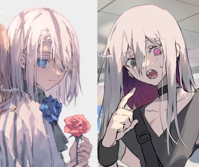 #見た人も無言で銀髪or白髪をあげる 