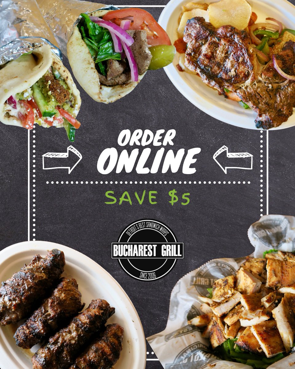 BucharestGrill's tweet photo. Craving something delicious? Get $5 off when you order directly from our website today!

Order Here:  https://t.co/tid4jaNXFy https://t.co/lzSuExAoyc