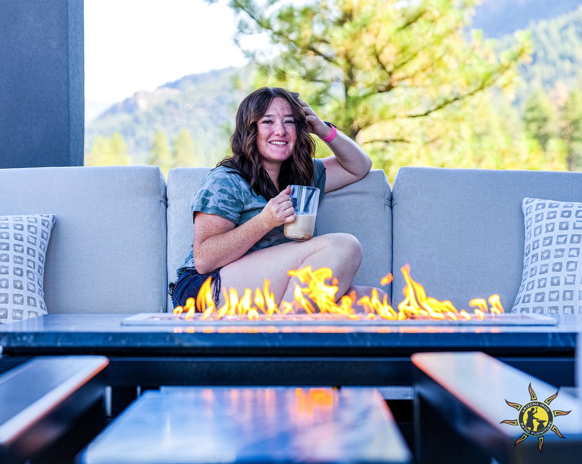Arizona_Patio's tweet image. The nights are coming in cooler Arizona. Get yourself geared up for fall.. grab a seat, and let the flames warm your soul. FEATURED STONE: Fantasy Black Satin Marble. #StayOutside #OutdoorLiving #ReadyForFall