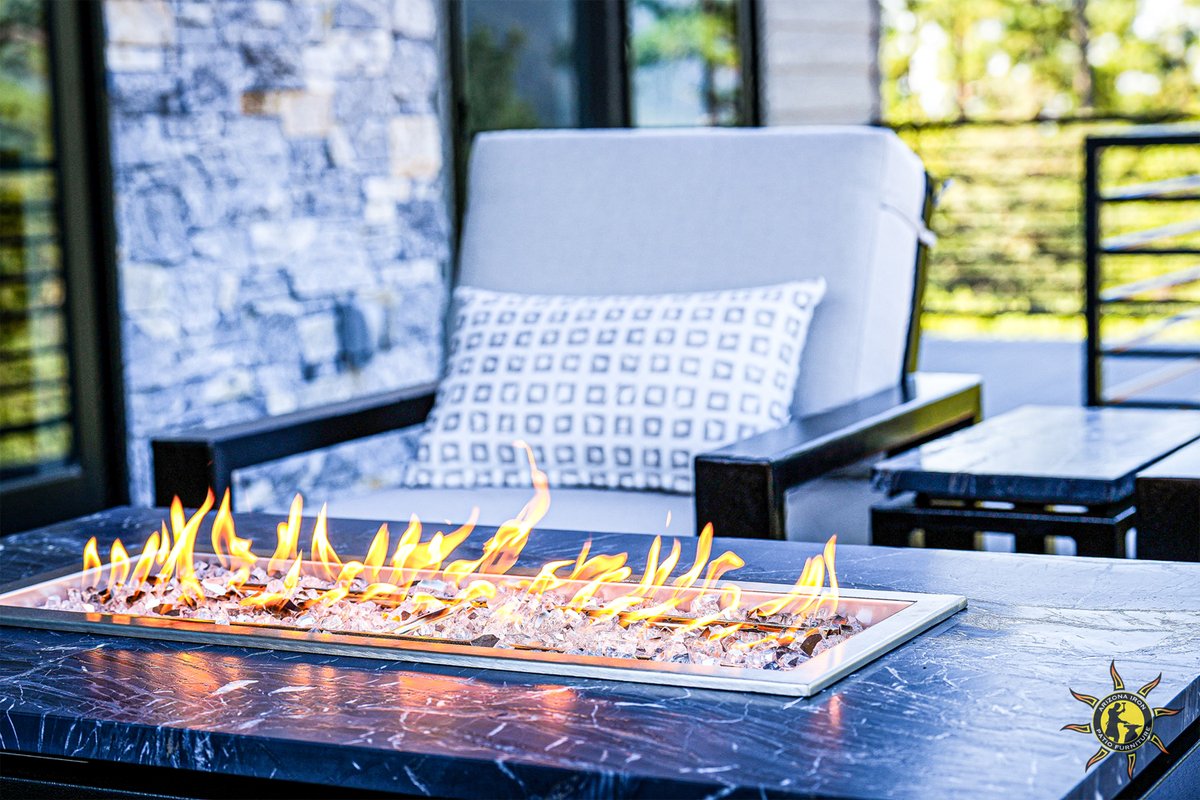 Arizona_Patio's tweet image. The nights are coming in cooler Arizona. Get yourself geared up for fall.. grab a seat, and let the flames warm your soul. FEATURED STONE: Fantasy Black Satin Marble. #StayOutside #OutdoorLiving #ReadyForFall