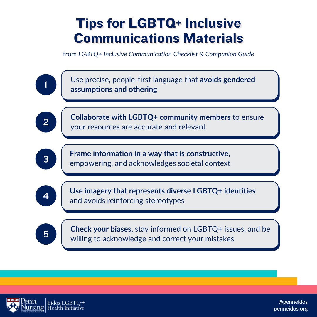 Fear of saying the wrong thing can hold organizations back from engaging in LGBTQ+ work, but inclusive communication goes beyond words. 🏳️‍🌈 From your website to surveys, every touchpoint matters. Use our free checklist &amp; guide to improve your materials! 

penneidos.org/resources/lgbt…