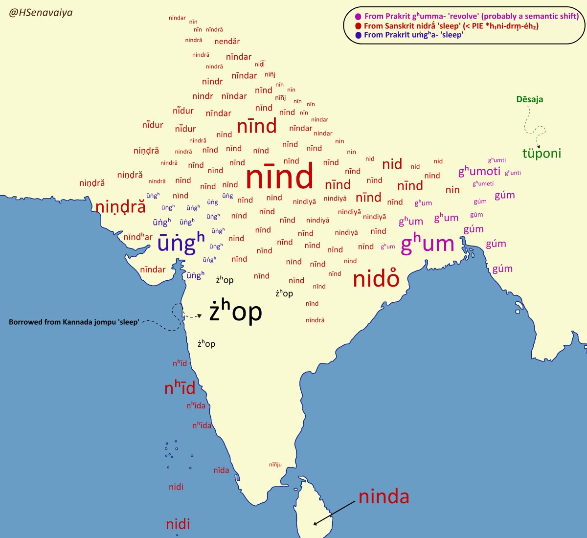 Konkanist's tweet image. Words for &apos;sleep&apos; (N.) in #IndoAryan languages-