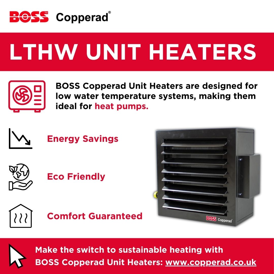 BOSSCopperad's tweet photo. 🔥 It’s Heat Pump Week - guess what’s heating up?

Our new BOSS Copperad Unit Heaters are perfect for large commercial and industrial spaces

Designed for low water temperature systems and ideal for #HeatPumps! 

Learn more - https://t.co/cjO8BF8q5A https://t.co/zWhsIs9yQw