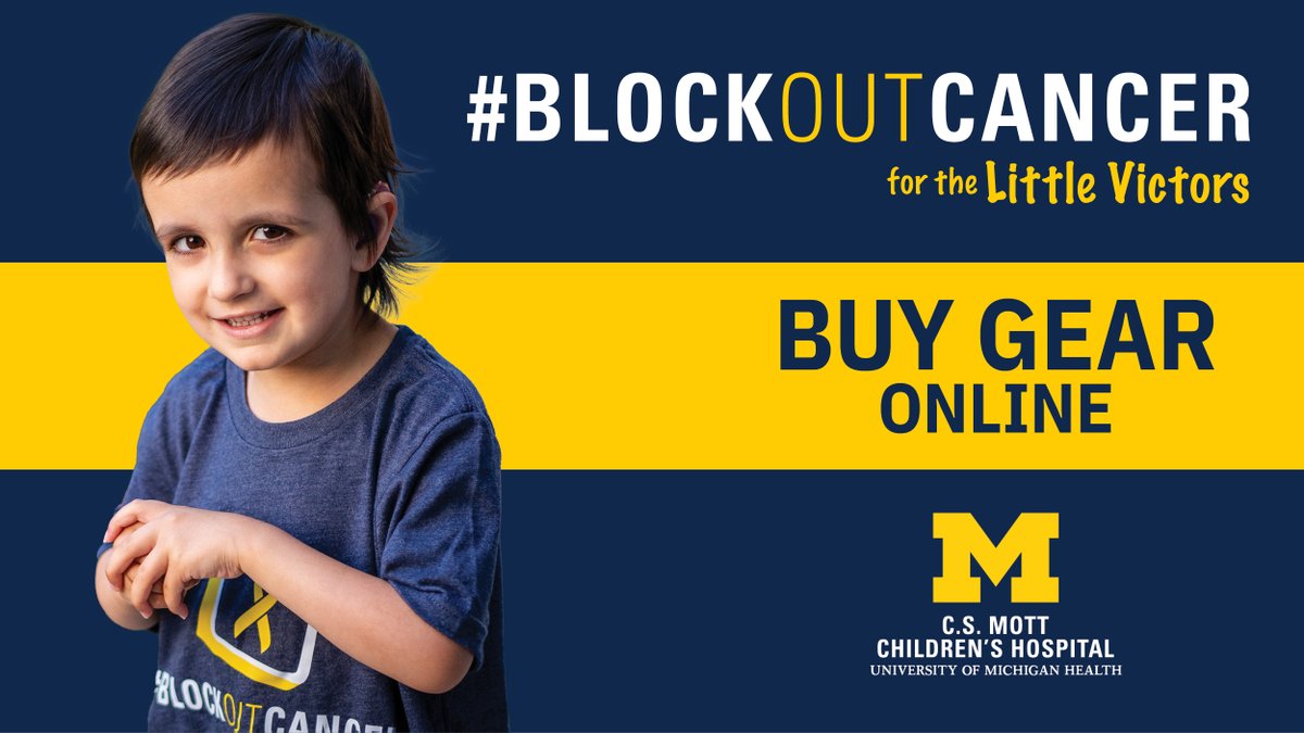MottChildren's tweet photo. 🎗️ National #ChildhoodCancerAwareness Month is almost over, but there’s still time to get our “Block Out Cancer” T-shirt to support life-saving research. #BlockOutCancer https://t.co/Vv41x2Gy3M https://t.co/VxLvOhAsjs