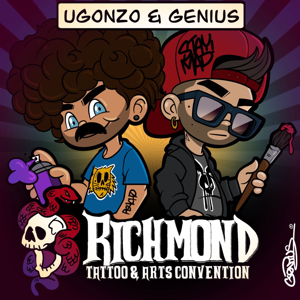 PsychoKittiesOG's tweet photo. @PsychoKittiesOG &amp; @MadHareSociety are excited to see everyone at the Richmond Tattoo and Arts Convention 
Oct. 18-20! 🎨

@Ugonzo_art &amp; @ElRealGenius can't wait to meet you all! 🐱🐰

#Tattoo #PK4Life #MH4Life #wednesdayfeelings https://t.co/qt32FeOsYX