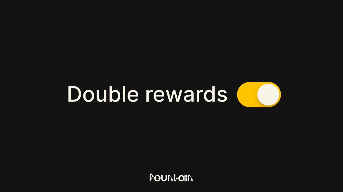 We're giving you two ways you can stack extra sats on Fountain this week:

Double Rewards 
Get a 2x earnings multiplier when listening to podcasts until Oct 1.

100k Sats Giveaway
Repost and drop your Fountain Lightning Address below to enter👇

🔗fountain.fm/download