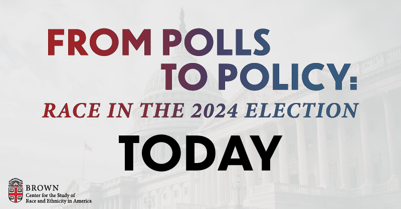 There is still time to register for our hybrid event today at 4pm! Join us in-person at Pembroke 305 or virtually. 
We hope to see you there as we explore how race and politics intersect in the 2024 election!

Register Here: bit.ly/3AH3UsR