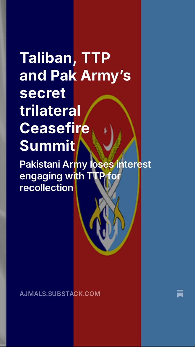 ajmalsohail26's tweet photo. Taliban, TTP and Pak Army’s secret trilateral Ceasefire Summit, by @ajmalsohail26 https://t.co/swFqwrQm6B https://t.co/4ysFtafXmu