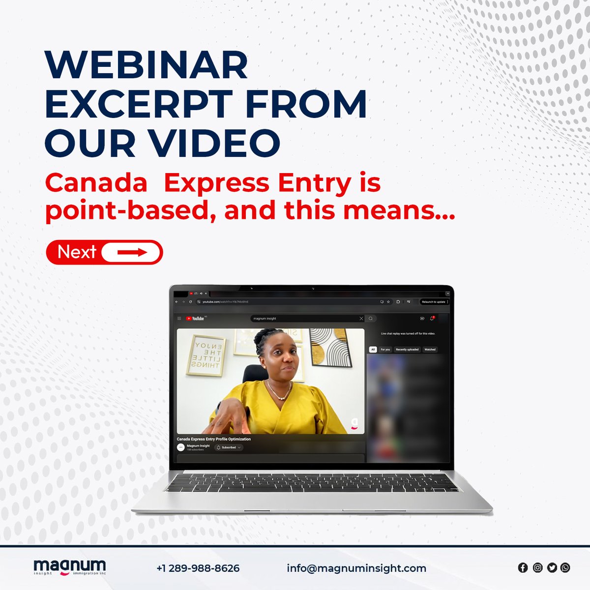 magnuminsight's tweet image. A 19-minute long informative video from a licensed immigration expert, and immigration lawyer - Ireti.

Link youtube.com/live/YIb7Nlc6f…

#CanadaImmigration #WorkPermitCanada #CanadaExpressEntry #Canada#ImmigrationLawyer #CanadianLife
