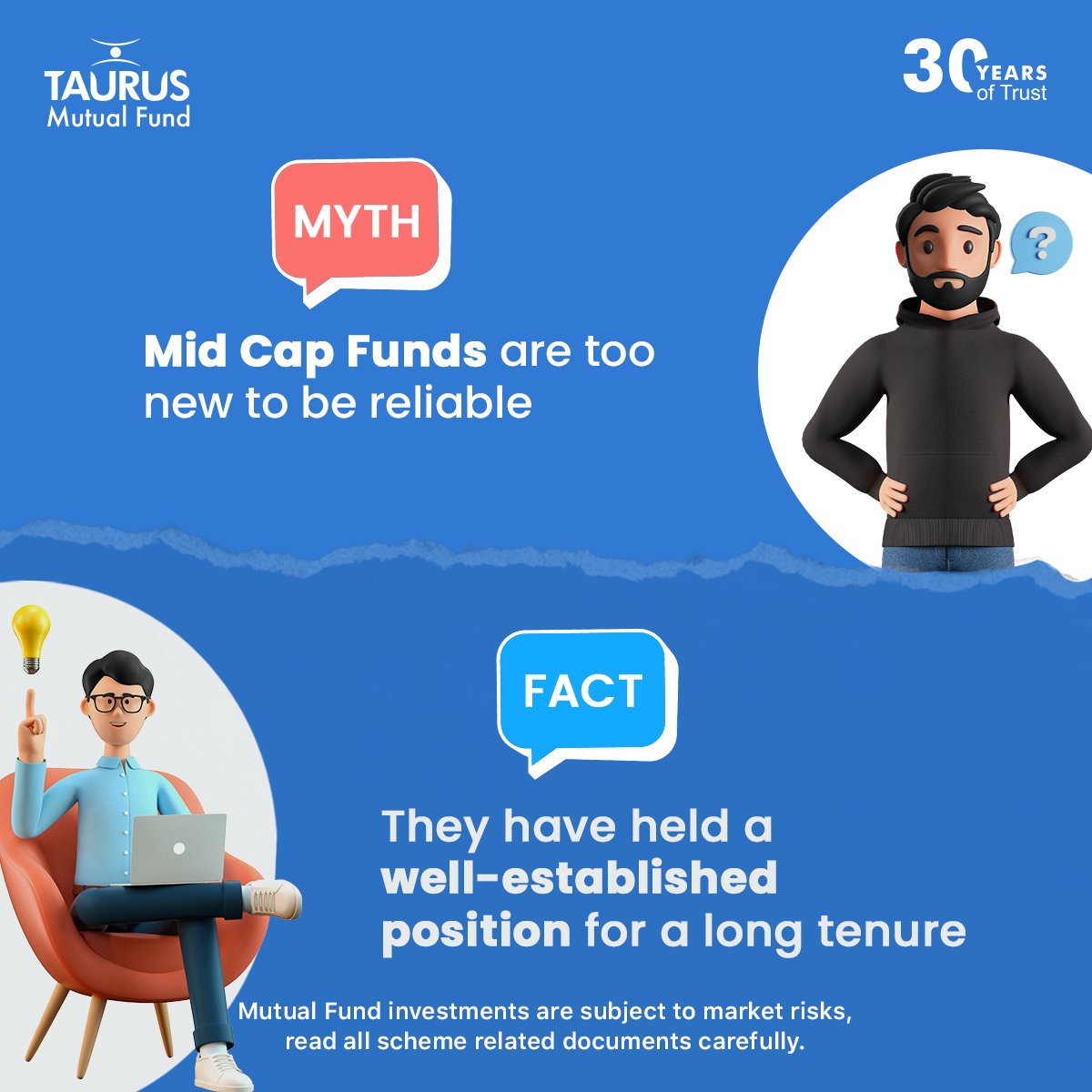 TaurusMF's tweet image. Busting myths about Mid Cap Fund. Whether you’re a seasoned investor or just starting out, there’s a place for Mid Cap Fund in your portfolio.​

Click the link in bio to view riskometer for all our schemes.​

#TaurusMutualFund #MutualFund #MidCapFund  #InvestmentMyth #Investment