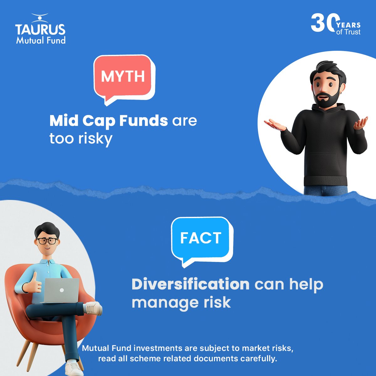 TaurusMF's tweet image. Busting myths about Mid Cap Fund. Whether you’re a seasoned investor or just starting out, there’s a place for Mid Cap Fund in your portfolio.​

Click the link in bio to view riskometer for all our schemes.​

#TaurusMutualFund #MutualFund #MidCapFund  #InvestmentMyth #Investment