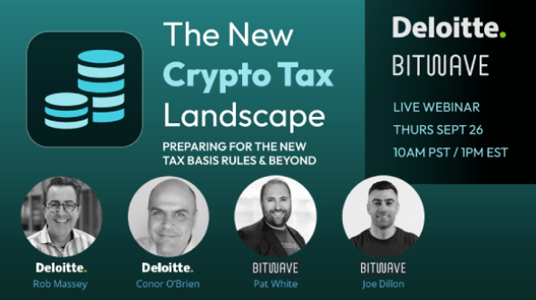 cmassa1's tweet photo. Join Deloitte Tax LLP and Bitwave on 9/26 for an exclusive virtual discussion covering the significant operational challenges companies face as they prepare for the effective date of the new Treasury Regulations. https://t.co/ikTgTobDGy https://t.co/5MS6TkRYJd