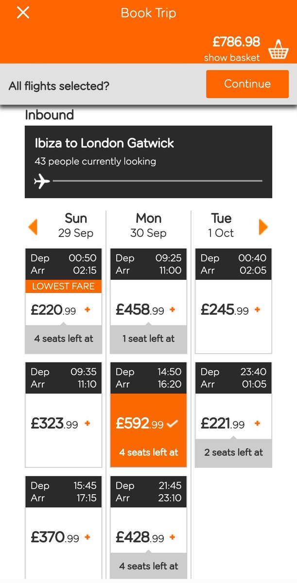 OO05MCD's tweet image. What's going on here with the Big Orange EasyJet Sale - did someone press the wrong button............?? £790 for a return flight Gatwick to Ibiza this weekend .... @MartinSLewis #profiteering #easyJet #ibiza #greedy #CostOfLiving #ripoffbritain #greed #lgw #greedyjet #ibz