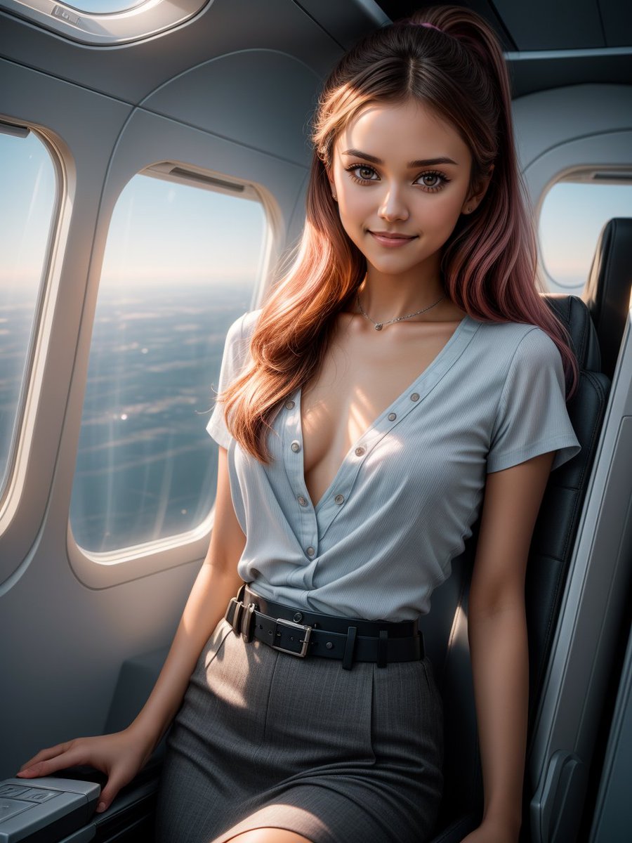VirtualAIVixens's tweet photo. Airplane Seduction 💜💜💜
👇50+ more images of her, including NSFW 👇
https://t.co/vIv86N5BoL

#AIgirls18 #aigirlfriend #new #hot #trending #beauty #aigirls #fantasy #AIWomen #DigitalArt #Midjourney #StableDiffusion #VirtualAIVixens #girls #fakegirls #beautifulgirls https://t.co/hmj7qTHTfA