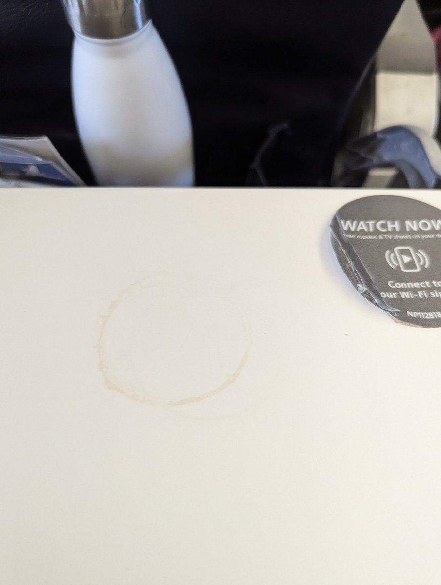 sgrumb's tweet photo. Hey @_AmericanAirrC  have you read Tom Peters "In search of excellence"? Flight 2932 yesterday! The coffee stain theory still holds. https://t.co/wENGMQnYXB