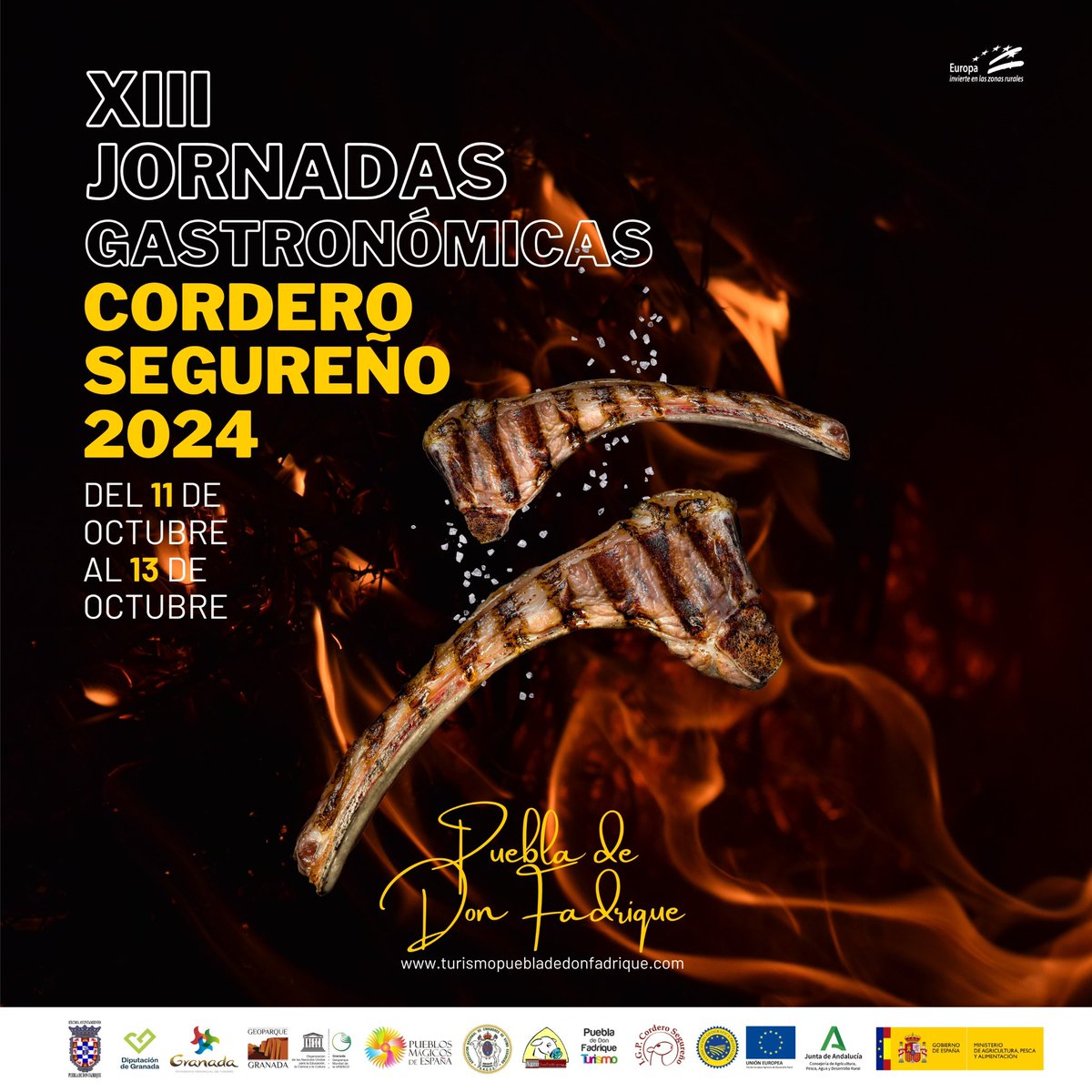 ¡Ven y disfruta de las XIII Jornadas Gastronómicas del Cordero Segureño! 🐑

Vive como nunca antes el auténtico sabor del Cordero Segureño en Puebla de Don Fadrique!! 🤤😋

📍Del 11 al 13 de octubre!! No te lo puedes perder!!
