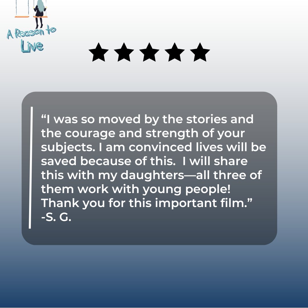 mediaprofilm's tweet photo. Audiences are loving #AREASONTOLIVE! Catch the next TX #PBS showing on Sept 26 at 11 pm on KERA TV. Not in TX? Check your local listingsโitโs airing nationwide Sept-Oct.
Want to spark meaningful conversations? DM us to host a screening. #MentalHealth #Film #DepressionAwareness https://t.co/2HhgOvoq9X