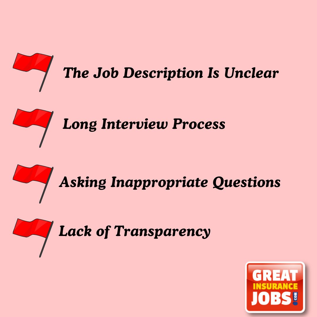 InsuranceCareer's tweet image. Navigating the job market can be tricky—watch out for these red flags! 🚩 #JobMarketTips #CareerAdvice