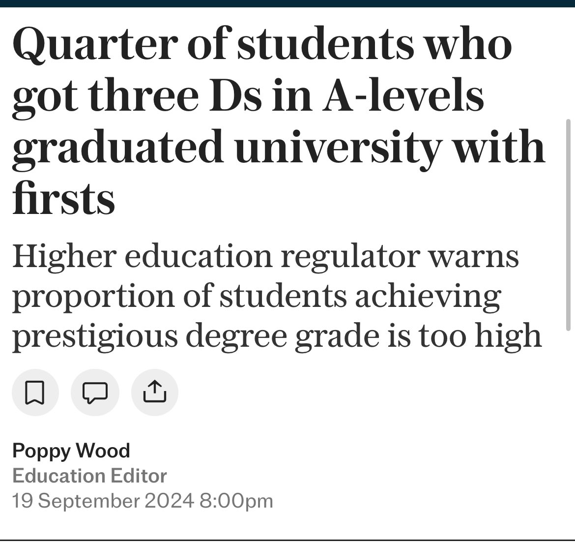 I’d like to imagine a world where universities are places for growth and development. Where hard working lecturers support students’ learning. Where your prospects are not fixed at 18.