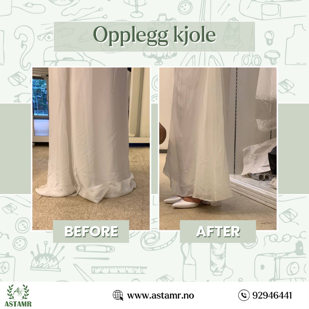 MailAstamr's tweet photo. Perfekt lengde, perfekt stil! Vi tilpasser kjolen din slik at den sitter som den skal. Kom innom for en rask opplegg👗

*Kontakt oss på: 92946441
*eller besøke nettsiden vår (https://t.co/phcMWnEV37). Fiks ferdig

#astamr #systue #renseri #opplegg #kjole #Skreddersøm #søm #tailor https://t.co/oeQX4JzBME
