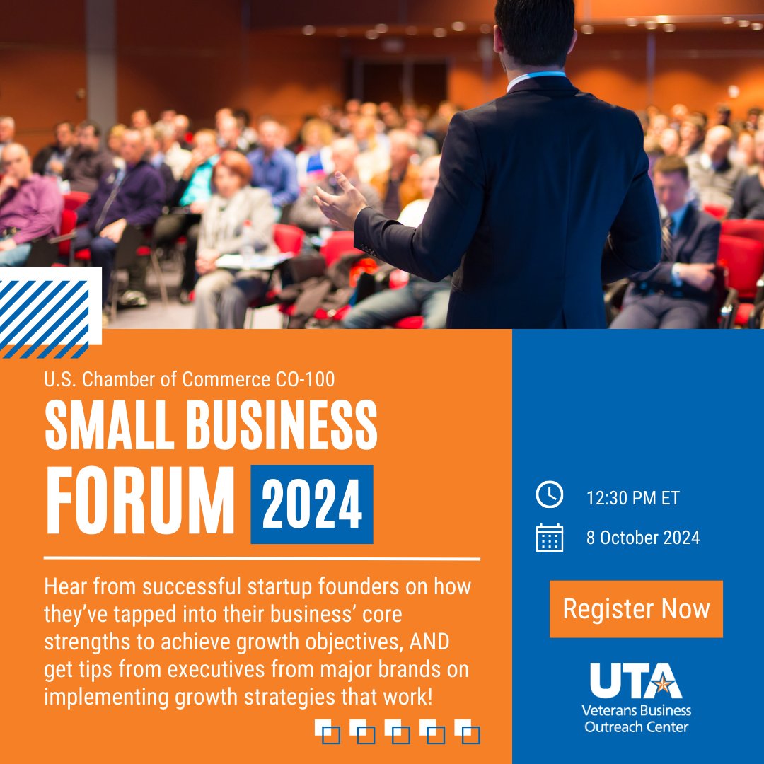 utavboc's tweet photo. The CO—100 Small Business Forum is on October 8 at 12:30 p.m. ET! 🚀Learn from experts at Chopt, Ethan Allen, SheaMoisture, and more!

Visit the link for more information! https://t.co/Izl8Tjbuac

#CO100Forum #SmallBusiness #Entrepreneurship #USChamber https://t.co/OoJCetQj3C