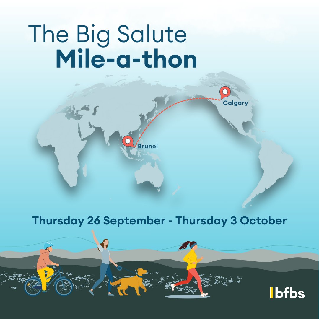Jess Bracey (@jessbracey) on Twitter photo Tomorrow it's go time! We launch our <a href="/BFBSRadioHQ/">BFBS Radio</a> Mile-a-thon - A 7,635 mile virtual journey from Brunei to Canada.
Run, walk, swim, cycle, wherever you are in the world, every mile counts to help military charities
π bfbs.com/mile Tomorrow it's go time! We launch our <a href="/BFBSRadioHQ/">BFBS Radio</a> Mile-a-thon - A 7,635 mile virtual journey from Brunei to Canada.
Run, walk, swim, cycle, wherever you are in the world, every mile counts to help military charities
π bfbs.com/mile