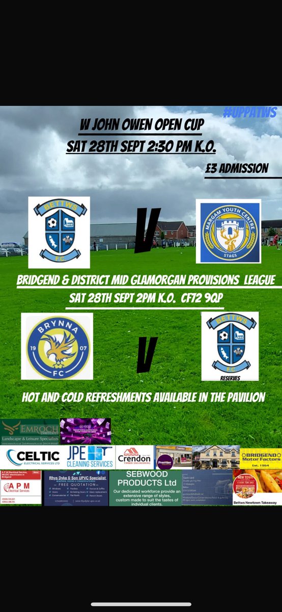 bettws_fc's tweet photo. 1st and 2nds in action on Saturday with the 1st home to @FcMargam in the alliance league cup.
2nds with another tough fixture away to @FCBrynna . Come along and support the boys. #uppatws https://t.co/szCIU6lLJl