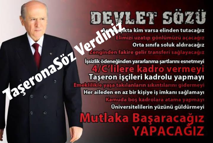 TaşeronaSöz Verdiniz
Taşeron işçilerine kadro sözü tutulmadı