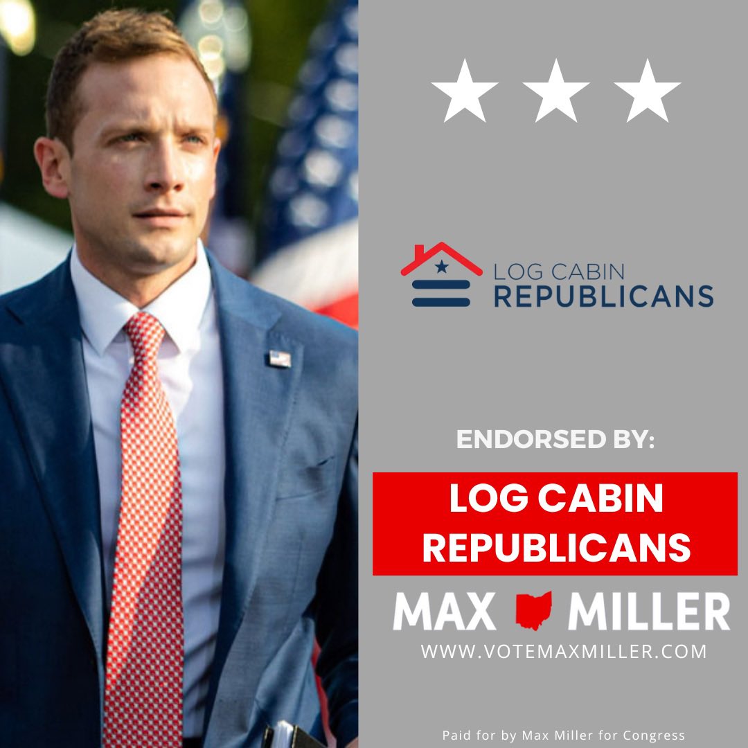 MaxMillerOH's tweet photo. Proud to be endorsed by the @LogCabinGOP! https://t.co/nx4VMPKALA
