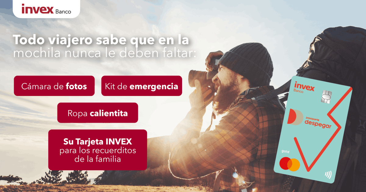 invextarjetas's tweet image. INVEX te acerca a conocer ese destino natural que tanto deseas. Usa nuestras Tarjetas para viajeros y vive tus sueños con una Tarjeta de Crédito diseñada para ti. 

#INVEXBanco  #Travel #TipsDeViaje