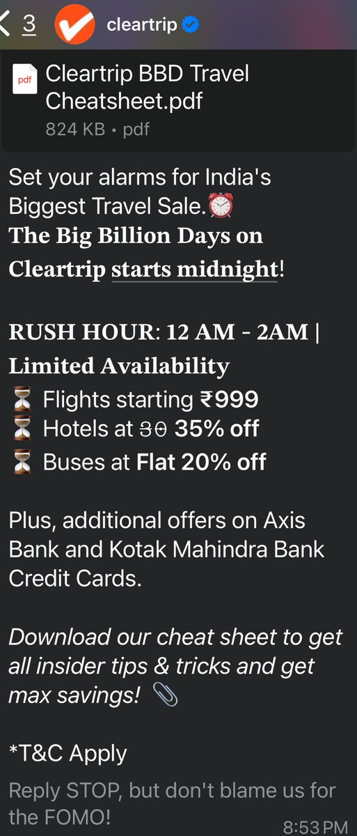 ViralKotak14's tweet image. ⁦@Cleartrip⁩ what’s the point is sending this message? Your servers are not able to handle the traffic? Really? How outdated are your systems? #cheaptricks #falsecommitments #poorinfrastructure