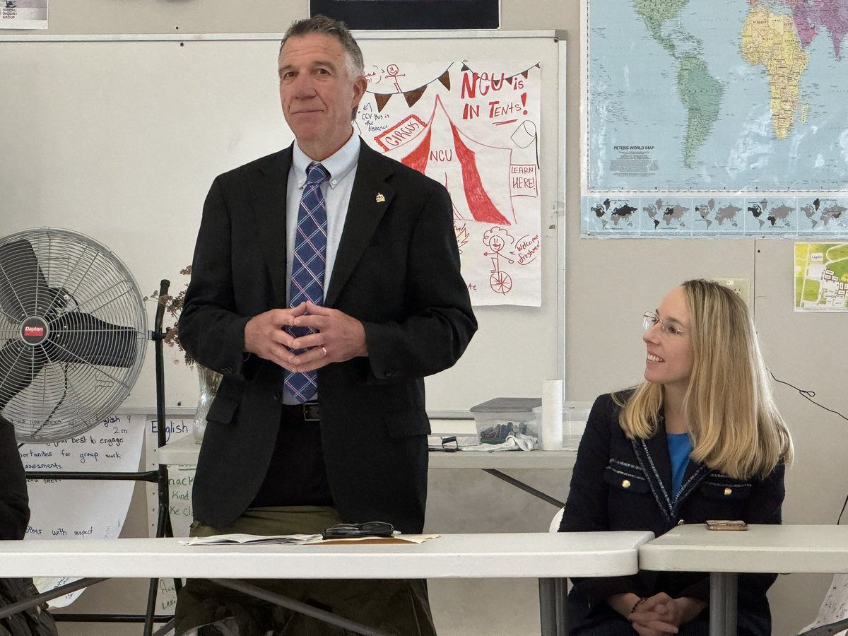 ckyoungnek's tweet photo. We were fortunate to host @GovPhilScott and his Cabinet @NCUHSLearns for #vtcapitalforaday. In addition to conversation about our great programs, the Governor saw how our school responded to adversity created by PCB testing. Falcons Are ‘In-Tents!’ #principalsadvocate @NASSP https://t.co/rNpTFhSYrp