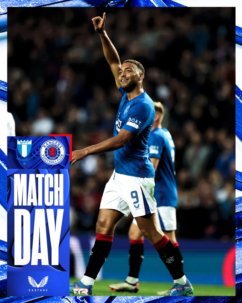 👊 IT'S MATCHDAY! 👊
🆚 <a href="/Malmo_FF/">Malmö FF</a> 
🏆 <a href="/EuropaLeague/">UEFA Europa League</a>
🏟️ Eleda Stadion
⏰ 17:45 (UK)

Come on #RangersFC 💙 #UEL
