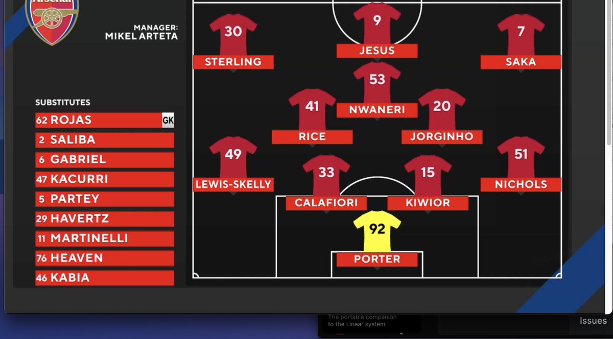Looking at the lineup and bench for <a href="/Arsenal/">Arsenal</a>'s <a href="/Carabao_Cup/">Carabao Cup</a> match. Love the fact we have Jesus and Heaven ready to go.
Looking for club to sign Ben Godfrey or Mika Godts to complete our version of the holy trinity...