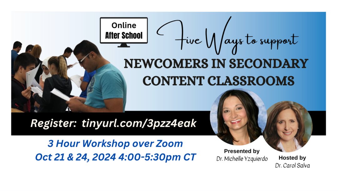 Seidlitz_Ed's tweet image. The strategies you&apos;ll learn in @dr_aquagirl &amp;amp; @DrCarolSalva&apos;s 5 WAYS TO SUPPORT NEWCOMERS IN SECONDARY CONTENT CLASSROOMS are:
🌱Evidence-based &amp;amp; actionable
🌱Effective in the context of #LanguageAcquisition
🌱Shown to support ALL Ss on #StandardizedTests seidlitzeducation.com/oct21supportne…