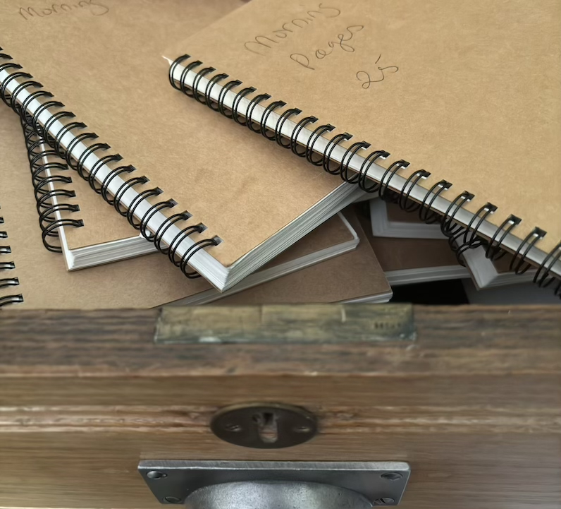 fiburkecreative's tweet photo. A few yrs ago, I was lucky enough to receive AC DYCP funding to develop the writing side of my practice.  Some of my previous installations had included txt. Fast forward &amp; this drawer of my morning pages has given birth to many a poem!  I hope to feel brave enough to share soon! https://t.co/QBpz41D1ih